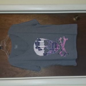 Skull With Palm Trees V-Neck | Lane Bryant